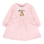 Moschino Abito Manica Lunga tinta unita con Stampa Rosa per Neonata MDV0CU ROSA MOSCHINO 