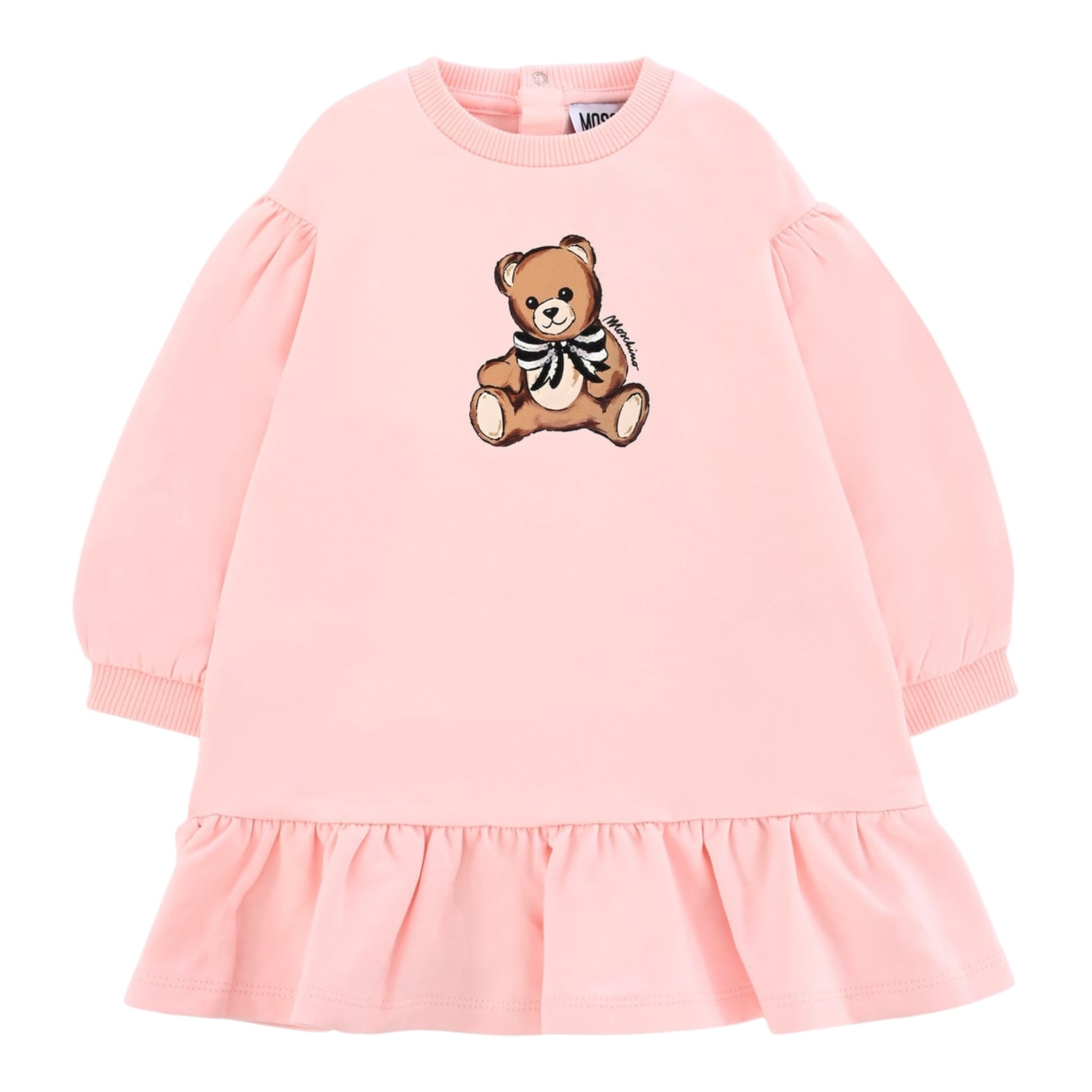 Moschino Abito Girocollo tinta unita Rosa per Bambina MDV0CWJXX ROSA MOSCHINO 