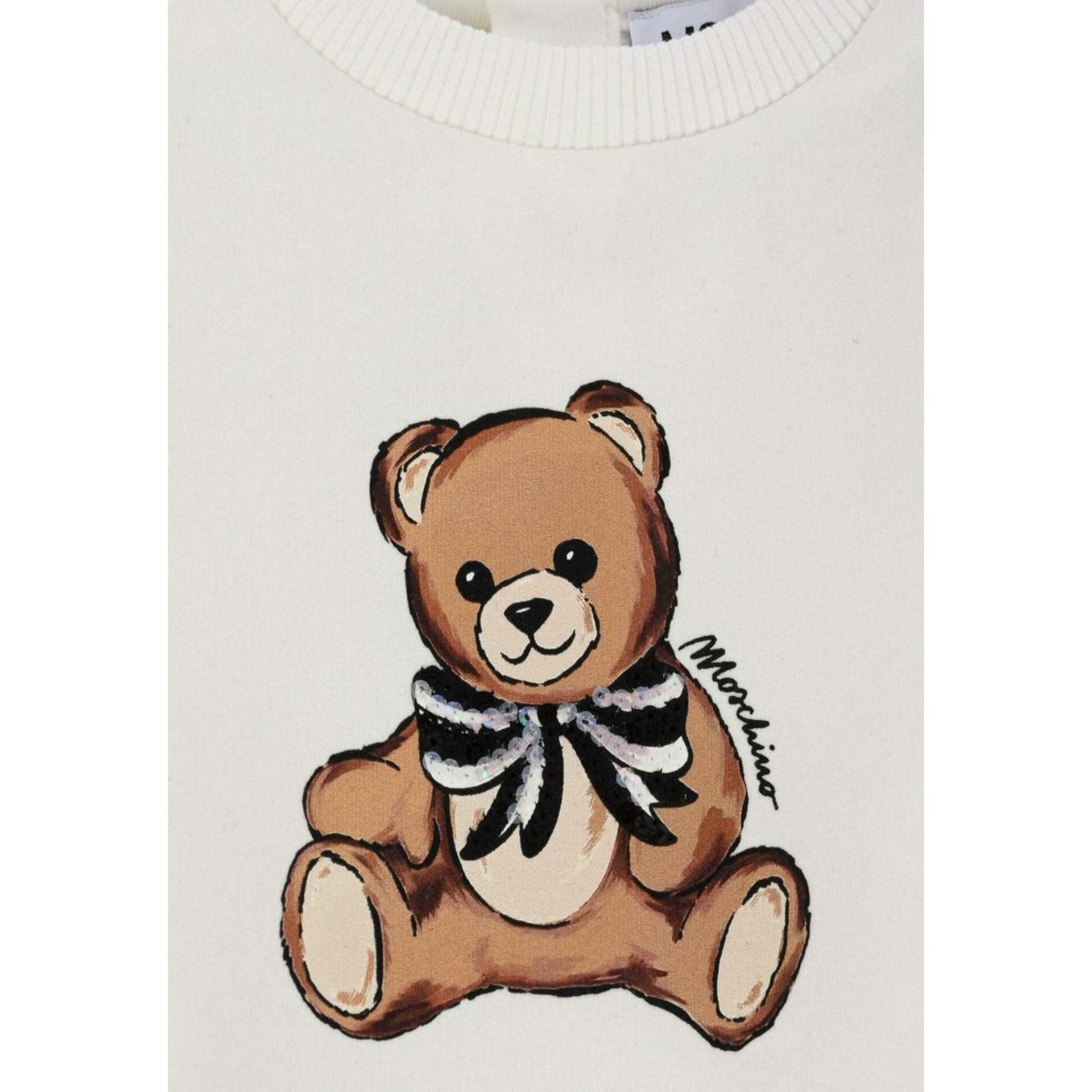 Moschino Abito Girocollo tinta unita Panna per Neonata MDV0CWXX PANNA MOSCHINO 