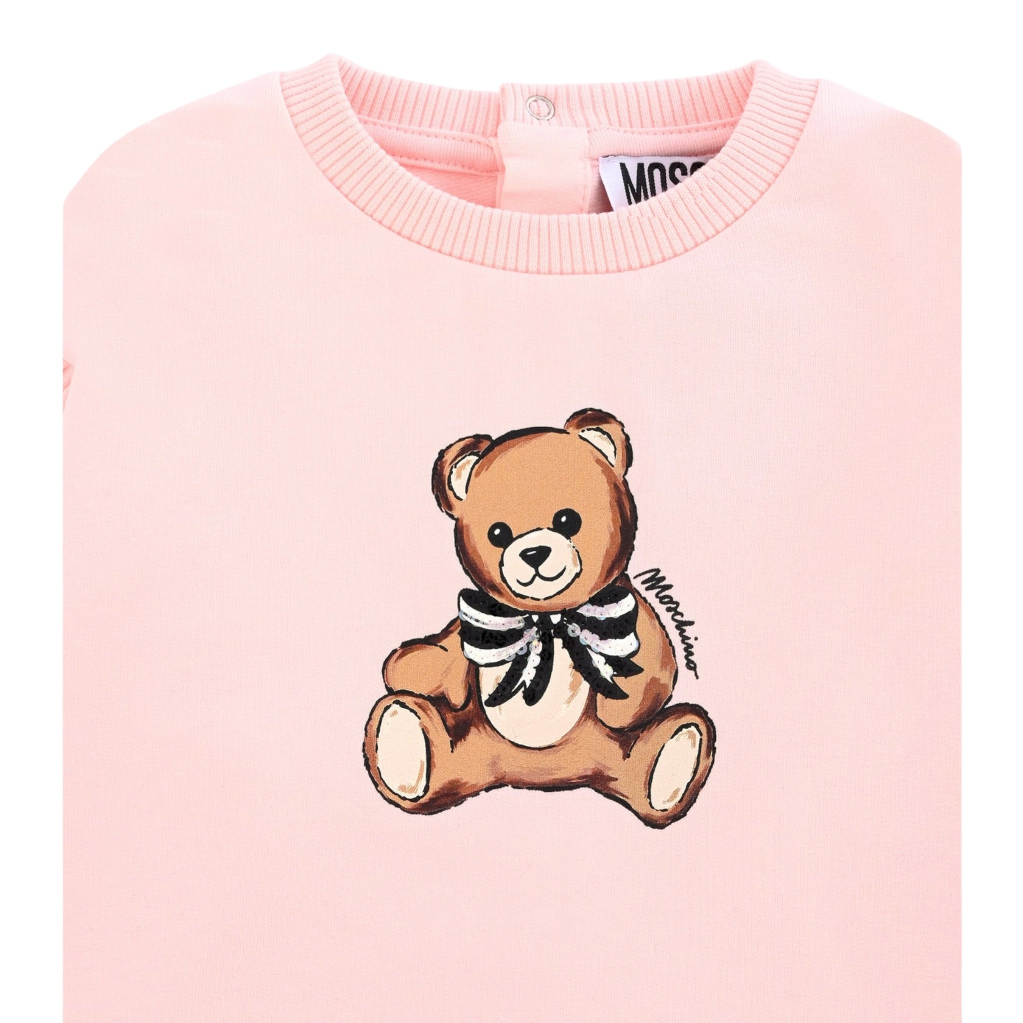 Moschino Abito Girocollo tinta unita Rosa per Neonata MDV0CWXX ROSA MOSCHINO 