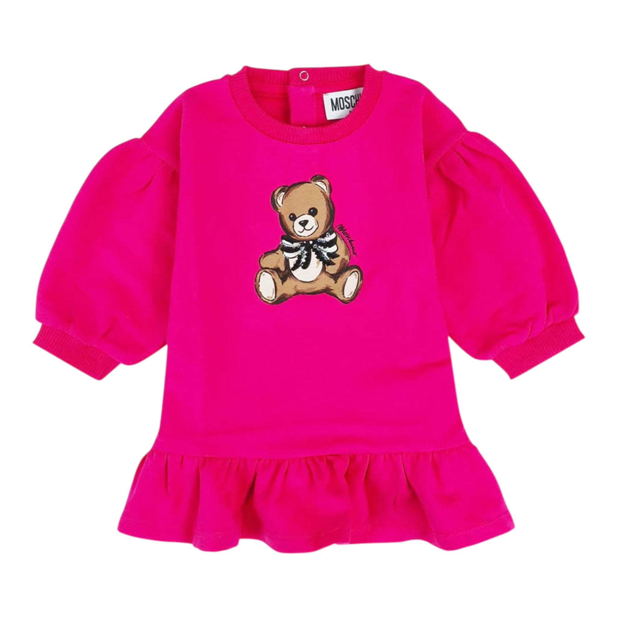 Moschino Abito Girocollo tinta unita Fuxia per Neonata MDV0CWXXXX FUXIA MOSCHINO 