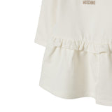 Moschino Abito Manica Lunga tinta unita con Stampa Panna per Neonata MDV0D1N PANNA MOSCHINO 