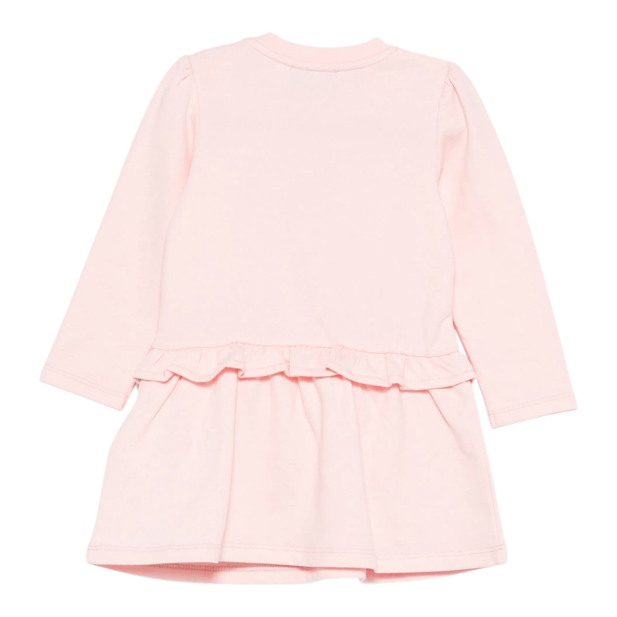 Moschino Abito Manica Lunga tinta unita con Stampa Rosa per Neonata MDV0D1N ROSA MOSCHINO 