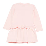 Moschino Abito Manica Lunga tinta unita con Stampa Rosa per Bambina MDV0D1 ROSA MOSCHINO 
