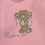 Moschino Abito tinta unita Girocollo con Fantasia Rosa per Neonata MDV0DS ROSA MOSCHINO 