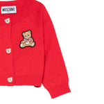 Moschino Cardigan tinta unita con Orso Rosso per Neonata MDW015N ROSSO MOSCHINO 