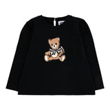 Moschino Shirt Girocollo tinta unita con Stampa Nero per Bambina MEO001JXXXX NERO MOSCHINO 