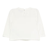 Moschino Shirt Girocollo tinta unita con Stampa Panna per Neonata MEO001XXX PANNA MOSCHINO 