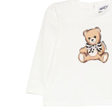 Moschino Shirt Girocollo tinta unita con Stampa Panna per Neonata MEO001XXX PANNA MOSCHINO 