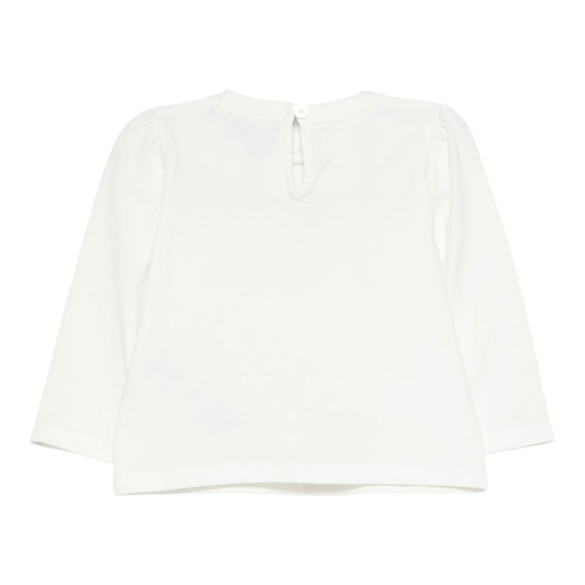 Moschino Shirt Girocollo tinta unita con Stampa Panna per Neonata MEO001XXXX PANNA MOSCHINO 