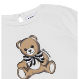 Moschino Shirt Girocollo tinta unita con Stampa Panna per Neonata MEO001XXXX PANNA MOSCHINO 