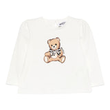 Moschino Shirt Girocollo tinta unita con Stampa Panna per Neonata MEO001XXXX PANNA MOSCHINO 