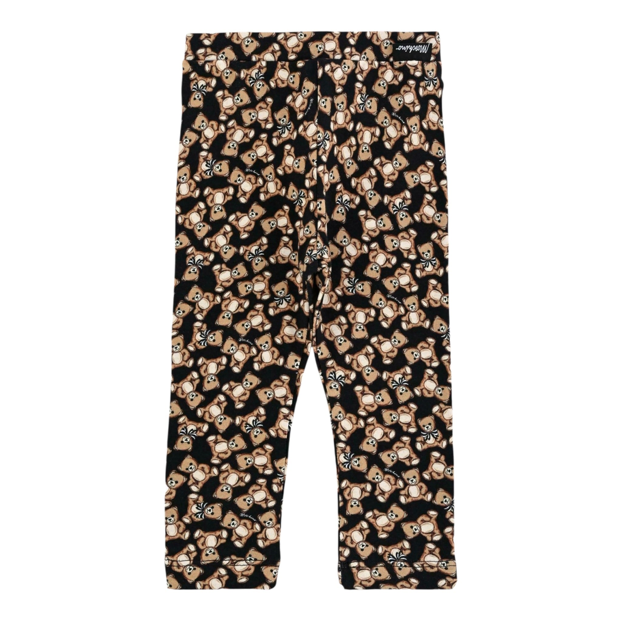 Moschino Leggins tinta unita con Loghi Nero per Neonata MHP032 NERO MOSCHINO 