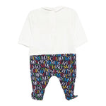 Moschino Tutina Manica Lunga Bicolore Bianco/Blu per Neonato MMY06ZX BIANCO/BLU MOSCHINO 