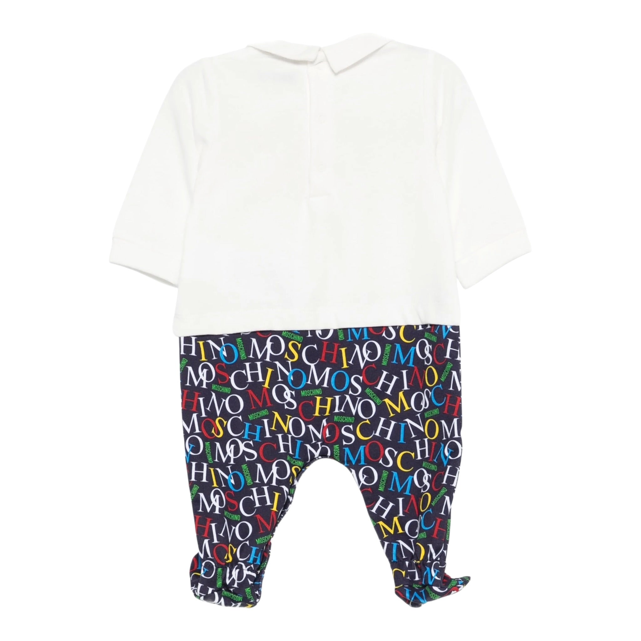 Moschino Tutina Manica Lunga Bicolore Bianco/Blu per Neonato MMY06ZX BIANCO/BLU MOSCHINO 