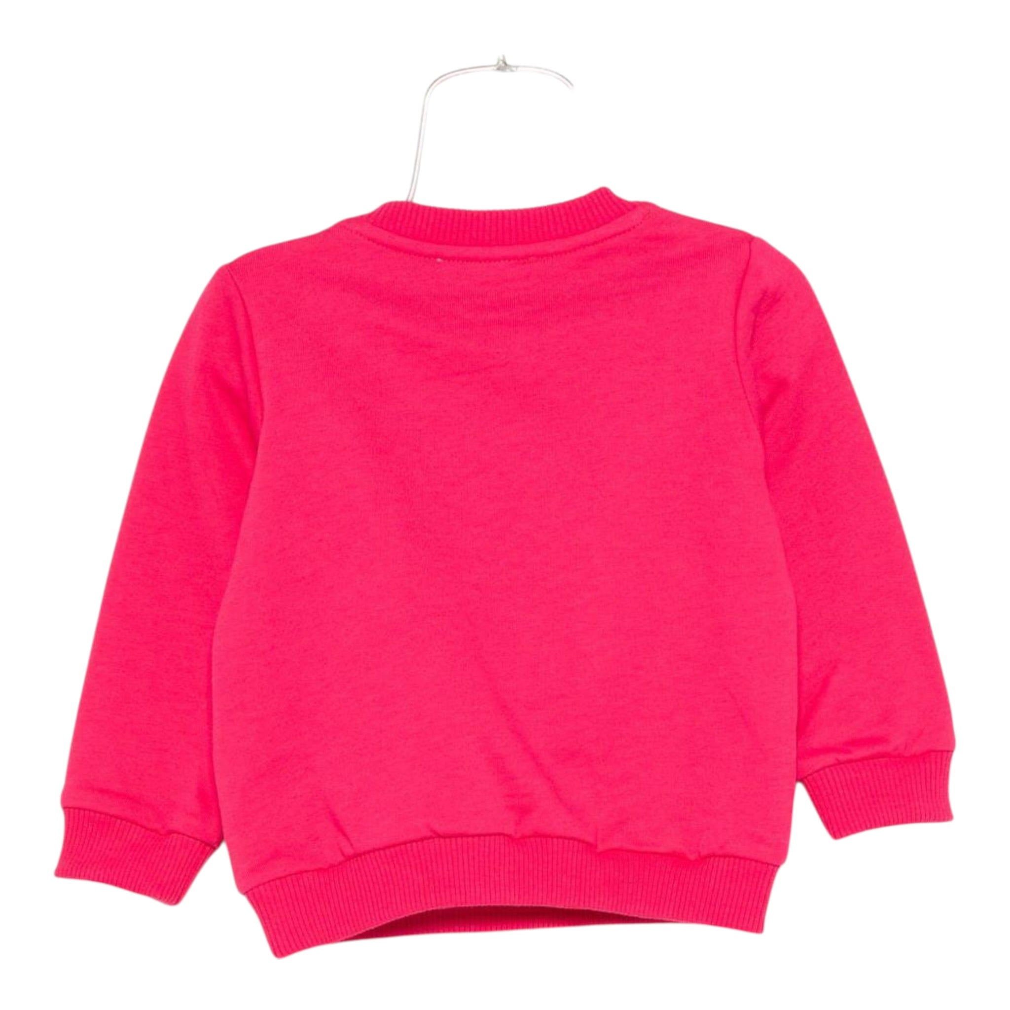 Moschino Felpa Chiusa Girocollo tinta unita con Stampa Fuxia per Neonato MNF060 FUXIA MOSCHINO 