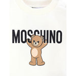 Moschino Felpa Chiusa Girocollo tinta unita con Stampa Panna per Neonato MNF060XX PANNA MOSCHINO 