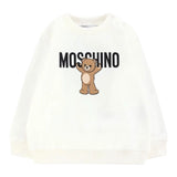 Moschino Felpa Chiusa Girocollo tinta unita con Stampa Bianco per Neonata MNF060XXX BIANCO MOSCHINO 
