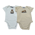Moschino Set Body Mezza Manica Bicolore Bianco/Beige per Neonato MNY08D BIANCO/BEIGE MOSCHINO 