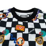 Moschino Shirt Girocollo Fantasia A Quadri Bianco/Nero per Neonato MPO014 BIANCO/NERO MOSCHINO 