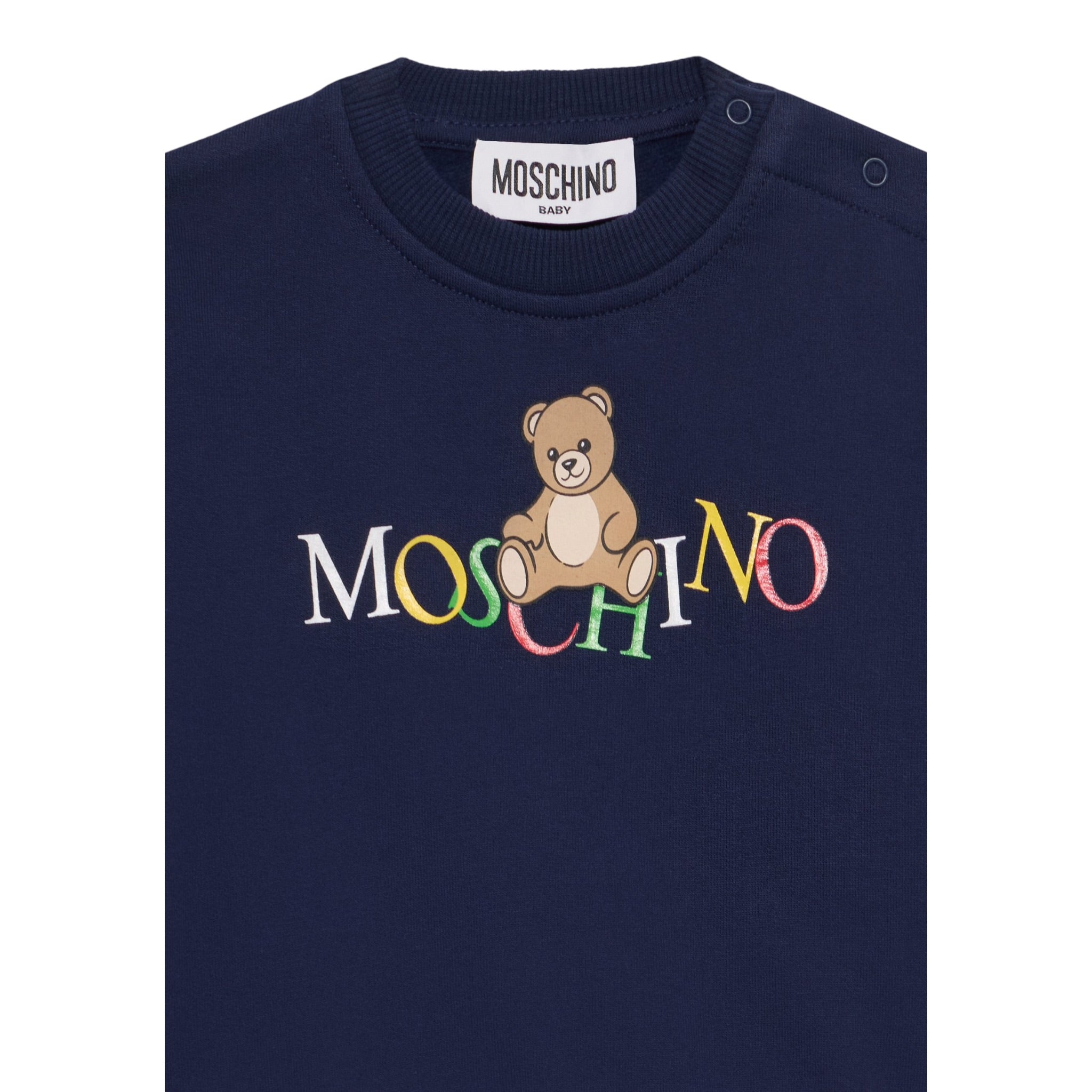 Moschino Completo 2 Pezzi Felpa-Pantalone tinta unita Blu per Bambino MRK039 BLU MOSCHINO 