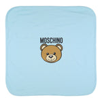 Moschino Coperta tinta unita con Logo Azzurro per Neonato MUB00J AZZURRO MOSCHINO 
