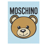 Moschino Coperta tinta unita con Logo Azzurro per Neonato MUB00J AZZURRO MOSCHINO 