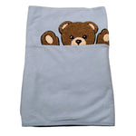 Moschino Coperta tinta unita con Orso Azzurro per Neonato MUB00N AZZURRO MOSCHINO 