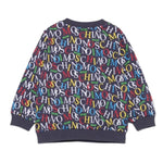 Moschino Felpa Chiusa Girocollo tinta unita con Stampe Blu per Bambino MUF060J BLU MOSCHINO 