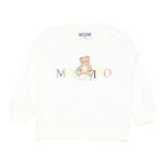 Moschino Felpa Chiusa Girocollo tinta unita con Stampa Bianco per Neonato MUF064 BIANCO MOSCHINO 