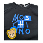 Moschino Felpa Chiusa Girocollo tinta unita con Logo Nero per Neonato MUF06E NERO MOSCHINO 