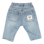 Moschino Jeans tinta unita con Elastico In Vita Azzurro per Neonato MUP05H AZZURRO MOSCHINO 