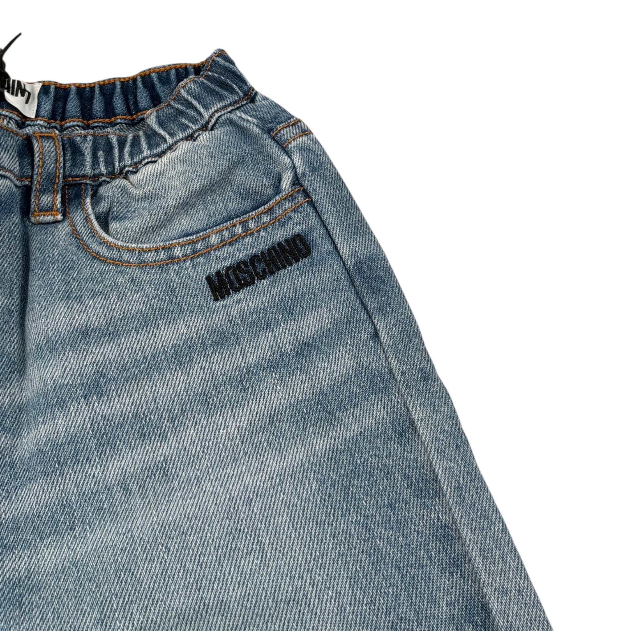 Moschino Jeans tinta unita con Elastico In Vita Azzurro per Neonato MUP05HX AZZURRO MOSCHINO 