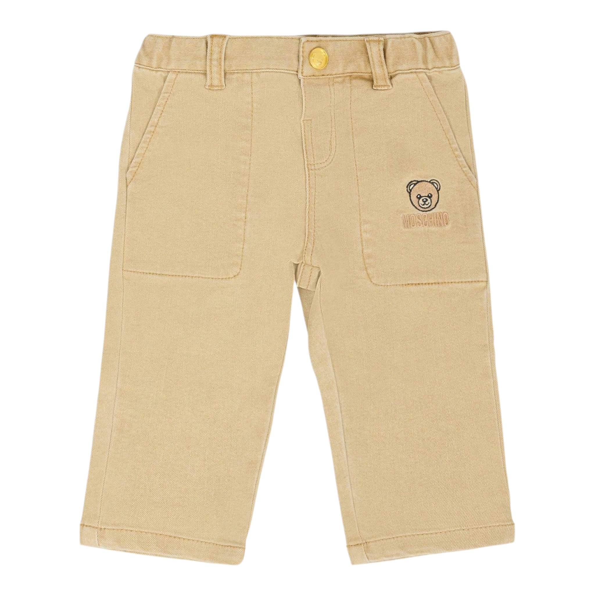 Moschino Pantalone tinta unita con Tasche Beige per Neonato MUP05LN BEIGE MOSCHINO 