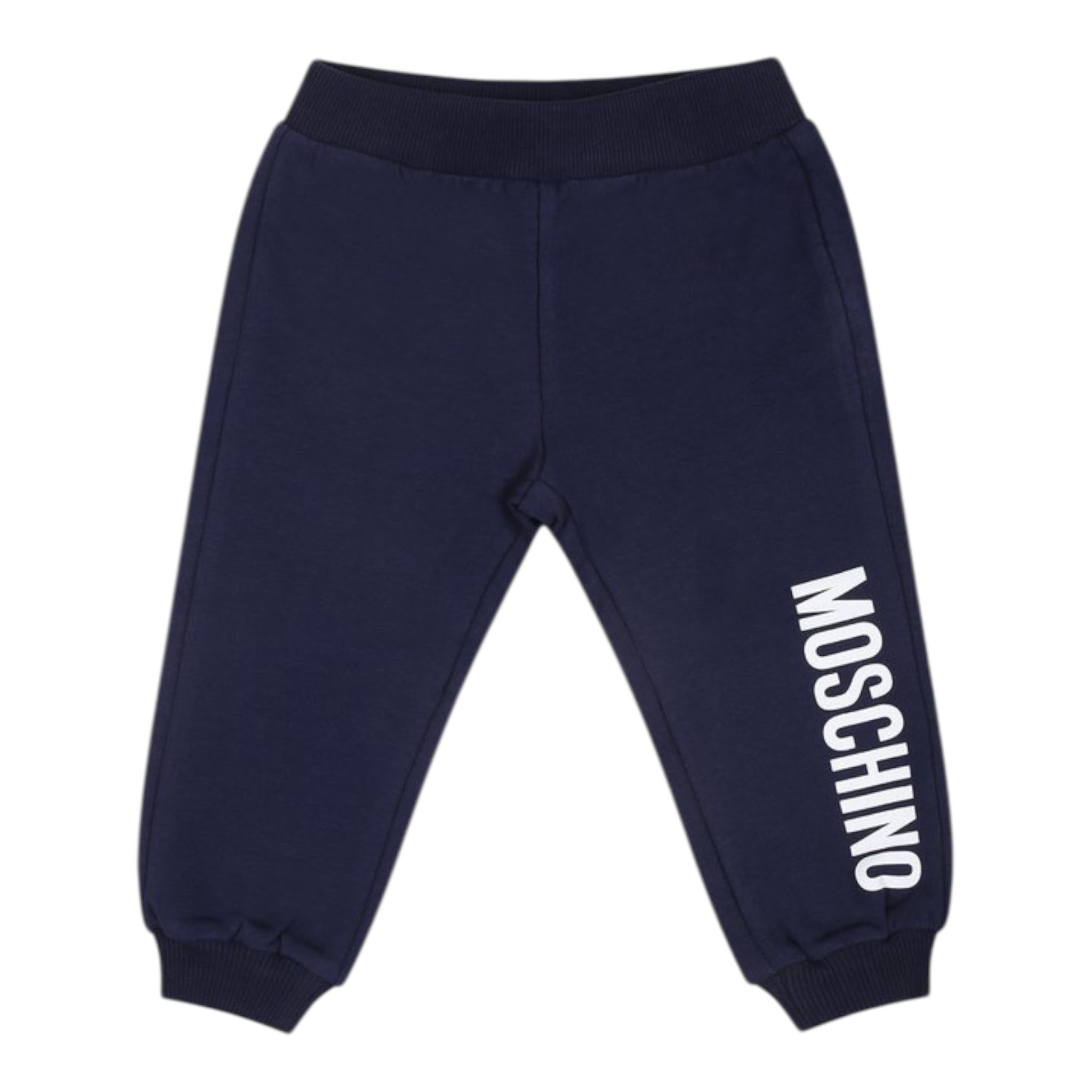 Moschino Pantalone Tuta tinta unita con Logo Blu per Bambino MUP05QJ BLU MOSCHINO 