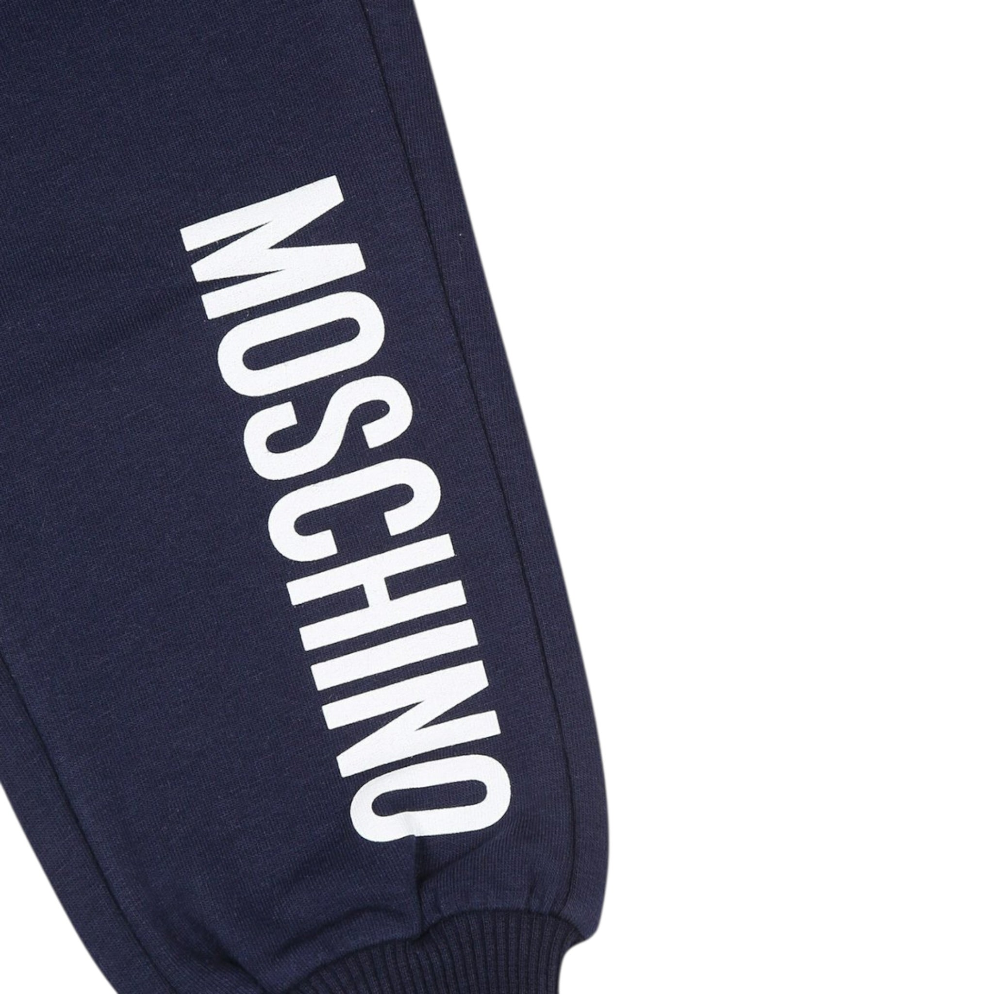 Moschino Pantalone Tuta tinta unita con Logo Blu per Bambino MUP05QJ BLU MOSCHINO 
