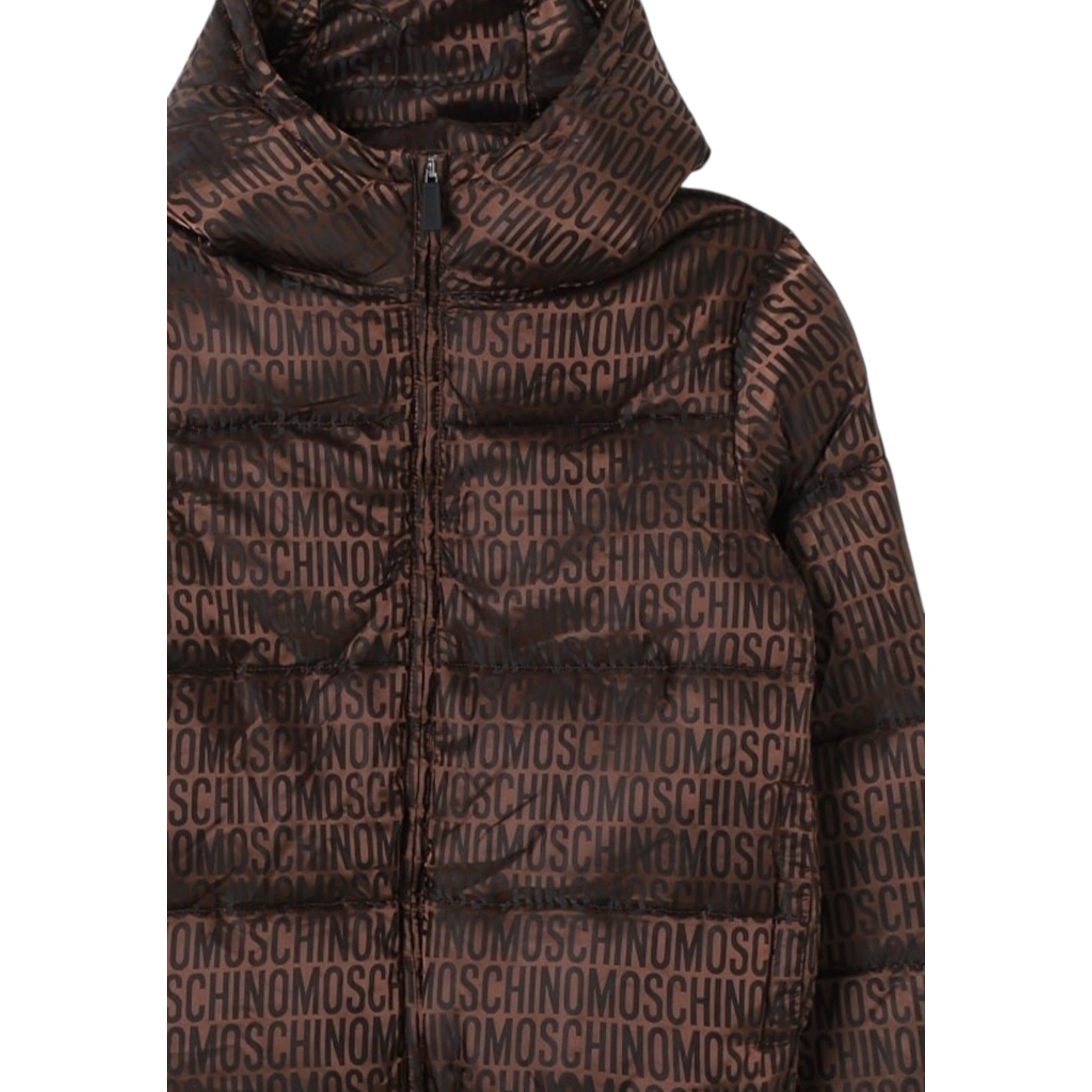 Moschino Giubbino tinta unita con Cappuccio Marrone per Neonato MUS02O MARRONE MOSCHINO 