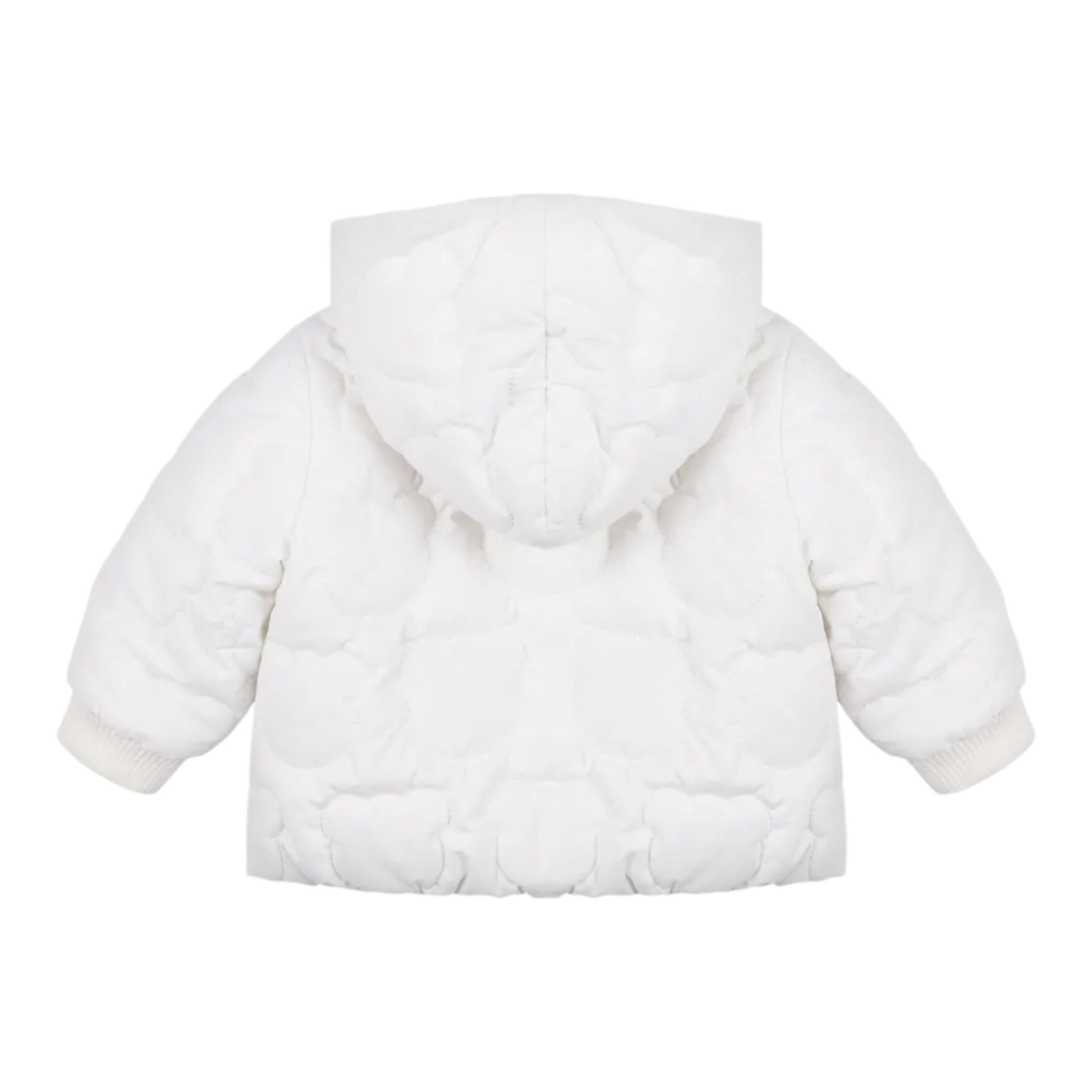 Moschino Giubbino tinta unita con Cappuccio E Bottoni Bianco per Neonato MUS030 BIANCO MOSCHINO 