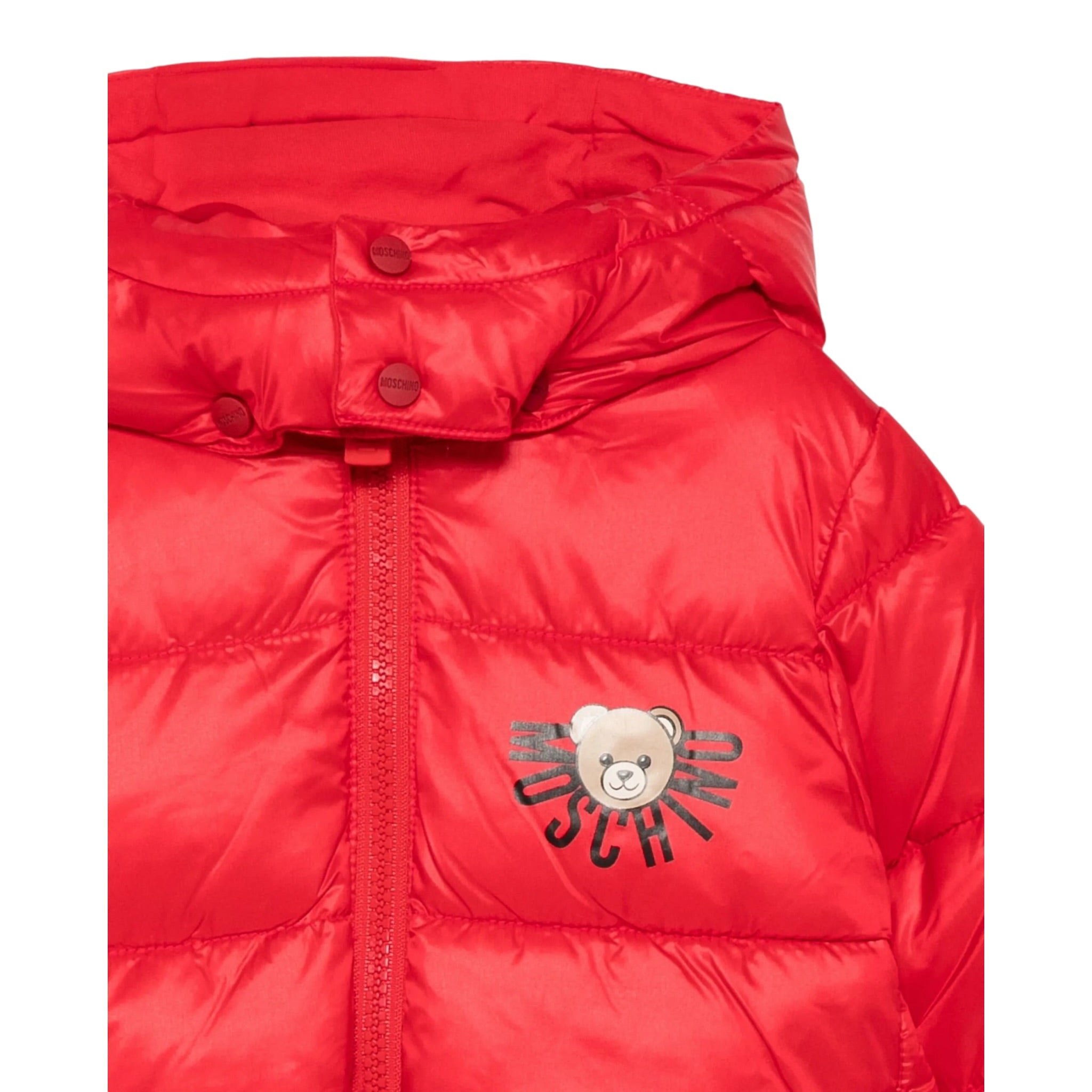Moschino Giubbino tinta unita con Cappuccio Rosso per Bambino MUS032J ROSSO MOSCHINO 