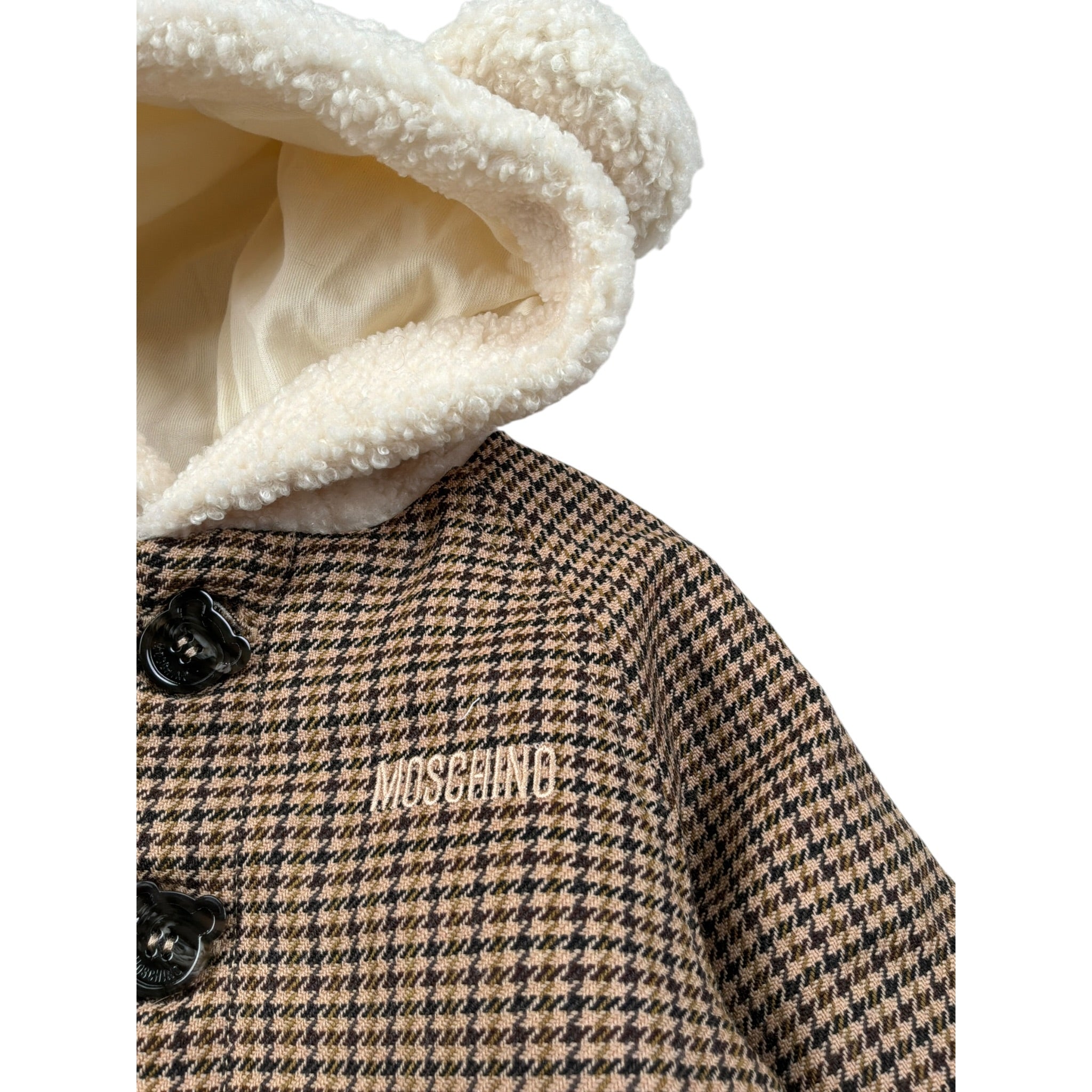 Moschino Cappotto Stampa Fantasia con Cappuccio Marrone per Neonato MUS037 MARRONE MOSCHINO 
