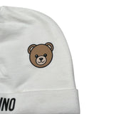 Moschino Cappello tinta unita con Logo Bianco per Neonato MUX05LXX BIANCO MOSCHINO 