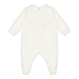 Moschino Tutina Manica Lunga tinta unita con Logo Bianco per Neonato MUY08JX BIANCO MOSCHINO 