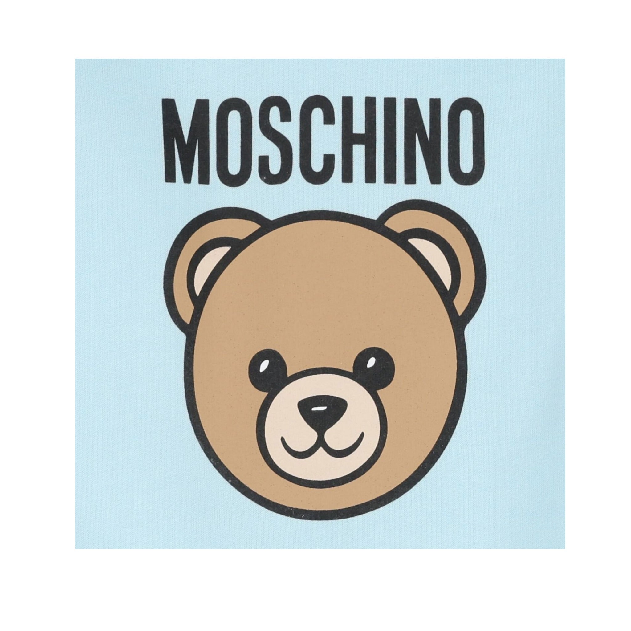 Moschino Tutina Manica Lunga tinta unita con Logo Azzurro per Neonato MUY08JXX AZZURRO MOSCHINO 