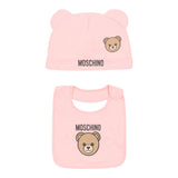 Moschino Set Cappello-Bavetta tinta unita Rosa per Neonata MUY08KAXX ROSA MOSCHINO 