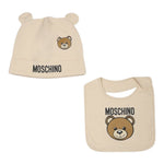 Moschino Set Cappello-Bavetta tinta unita Beige per Neonato MUY08K BEIGE MOSCHINO 