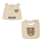 Moschino Set Cappello-Bavetta tinta unita Beige per Neonato MUY08K BEIGE MOSCHINO 