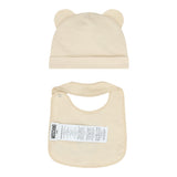 Moschino Set Cappello-Bavetta tinta unita Beige per Neonato MUY08KX BEIGE MOSCHINO 