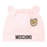 Moschino Set Cappello-Bavetta tinta unita Rosa per Neonata MUY08KXF ROSA MOSCHINO 