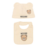 Moschino Set Cappello-Bavetta tinta unita Beige per Neonato MUY08KXX BEIGE MOSCHINO 