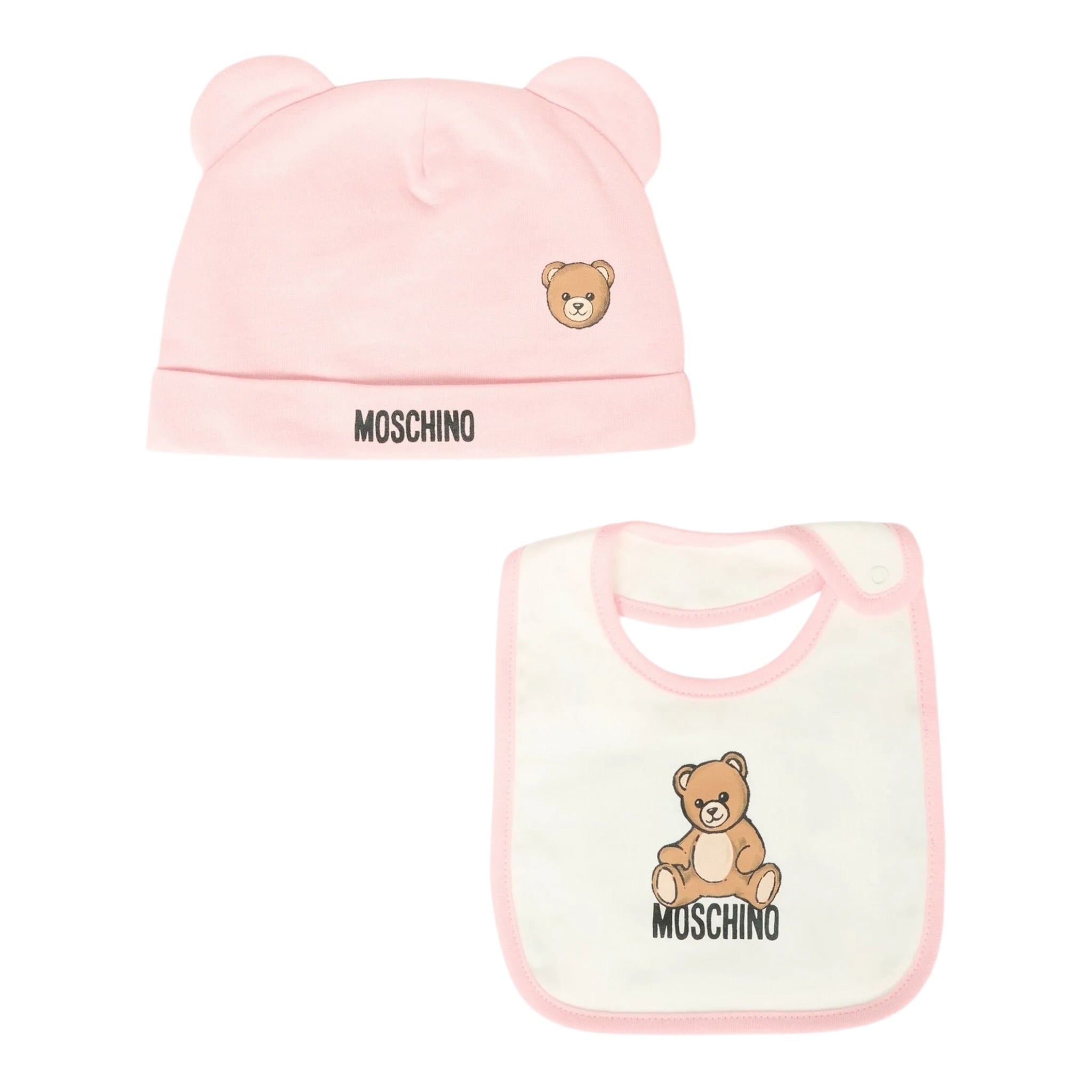 Moschino Set Cappello-Bavetta tinta unita Rosa per Neonata MUY08L ROSA MOSCHINO 